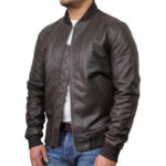 Men’s Retro Varsity Leather Bomber Jacket