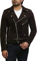 Men’s Premium Goat Suede Brando Biker Jacket