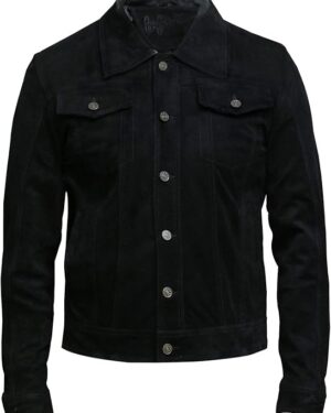 Men’s Premium Goat Suede Leather Trucker Jacket