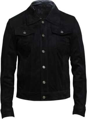 Men’s Premium Goat Suede Leather Trucker Jacket