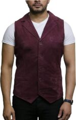 Men’s Goat Suede Vest with Satin Lining Tailored Waistcoat