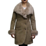 Women’s Toscana Shearling Suede Double Breasted Merino Sheepskin Winter Coat