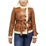 uxury Women’s Tan Leather Sheepskin Jacket