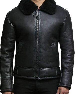 Men’s Luxury Shearling Flight Sheepskin Aviator Jacket