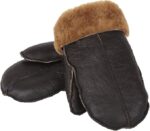 Handmade Genuine Shearling Sheepskin Leather Winter Gloves,Mittens