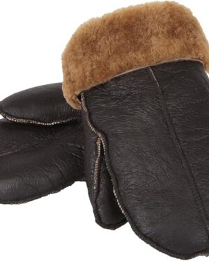 Handmade Genuine Shearling Sheepskin Leather Winter Gloves,Mittens