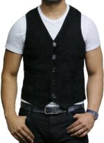 Mens Leather Waistcoat from Smooth Exclusive Goat Suede