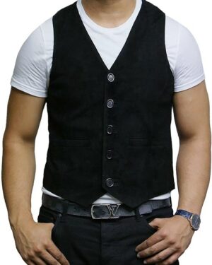 Mens Leather Waistcoat from Smooth Exclusive Goat Suede