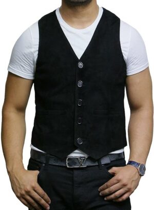 Mens Leather Waistcoat from Smooth Exclusive Goat Suede