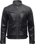 Men’s Vintage Black Leather Biker Jacket