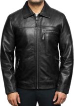 Mens Genuine Leather Biker Jacket Cow Hide