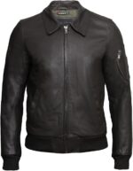 Men’s Soft Sheep Nappa Leather Classic Slim Fit Leather Bomber Jacket