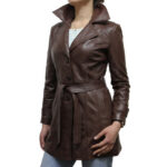 Women’s Classic Mid-Length Nappa Leather Coat