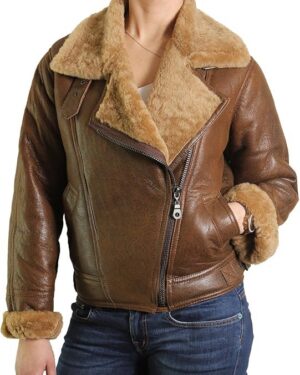 Women’s B3 Shearling Sheepskin Leather Aviator Jacket