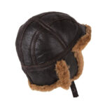 Men’s Aviator Sheepskin Trapper Winter Flying Leather Pilot Hat